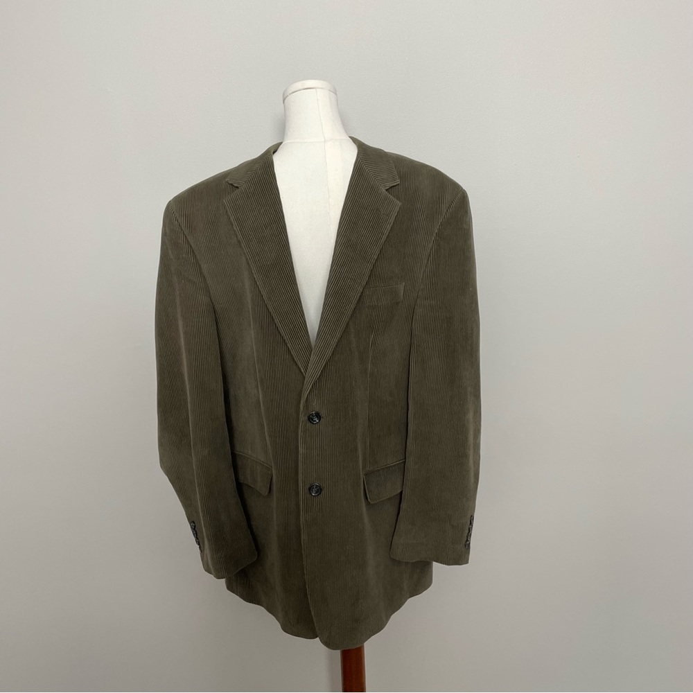 Lauren Ralph Lauren Blazer Sports Coat Corduroy Lined Jacket Olive Green 44L